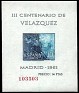 Spain 1961 Velazquez 10 Ptas Azul Edifil 1347